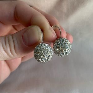 Kate Spade style pave ball drop earrings